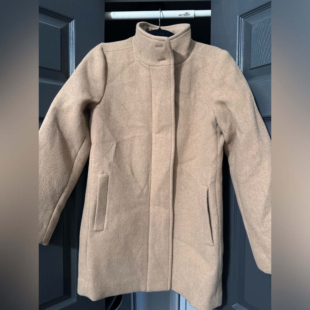 J. Crew City Coat with button neck